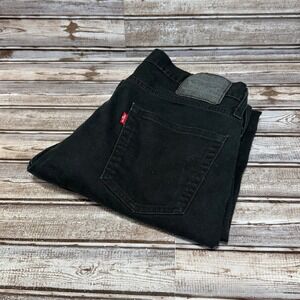 Levi's 513 Slim Straight Jeans Mens 34x30 Actual Black Denim Pants